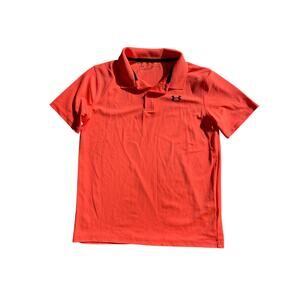 Under Armour Boys Orange Polo Sz YL
